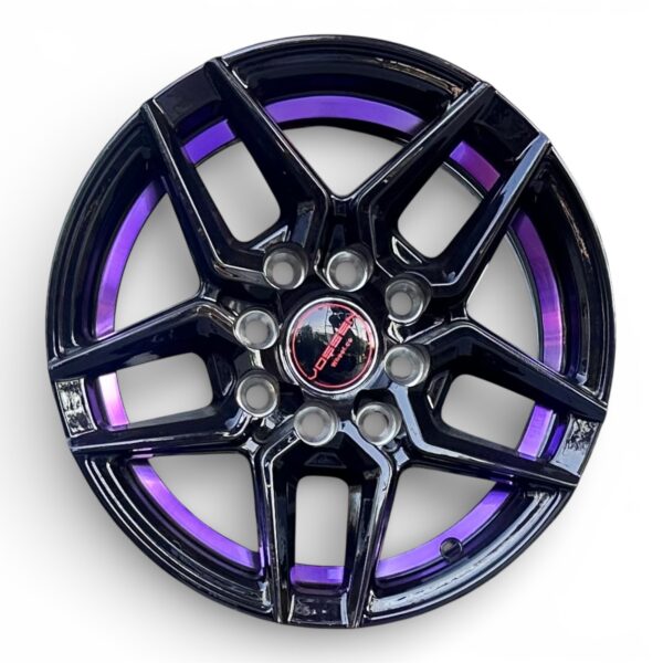 RIN 13X5.5 4-100/108  SAXO  7778 NEGRO BRILLANTE FILO MORADO CB73.1 ET+15