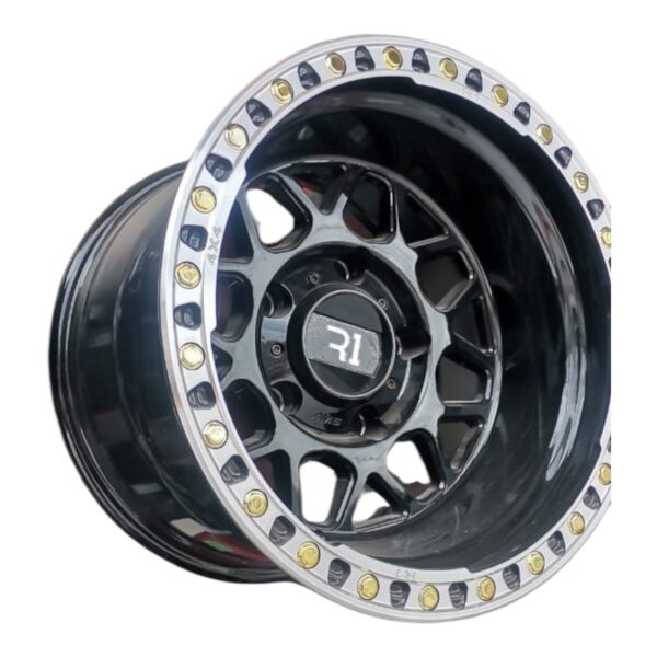 RIN 15X10 5-127  R1 SPORT  1668 NEGRO MAQUINADO REMACHE   DORADO CB83.5 ET-44