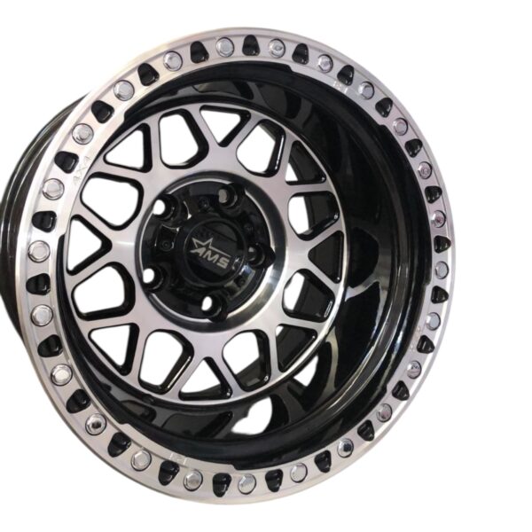RIN 15X10 5-127  R1 SPORT  1668 NEGRO MAQUINADO REMACHE   CROMADO CB93.1 ET-44