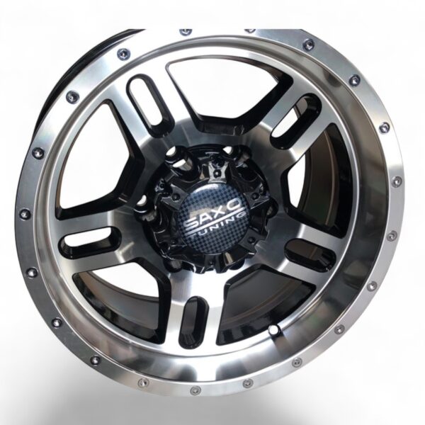 RIN 15X8 6-139  SAXO  5325 NEGRO MAQUINADO CB108 ET+0