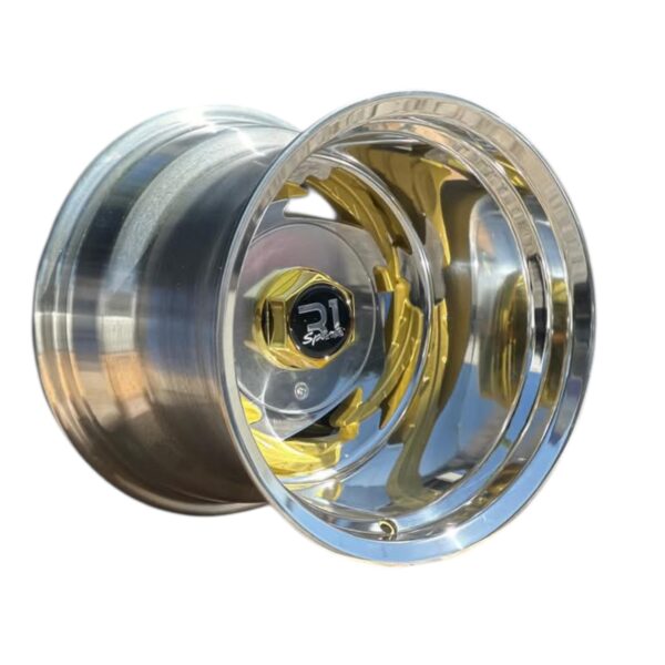 RIN 15X12 5-127/139  R1 SPORT  FS2211 PULIDO BRILLANTE FILO DORADO CB91.2 ET-75