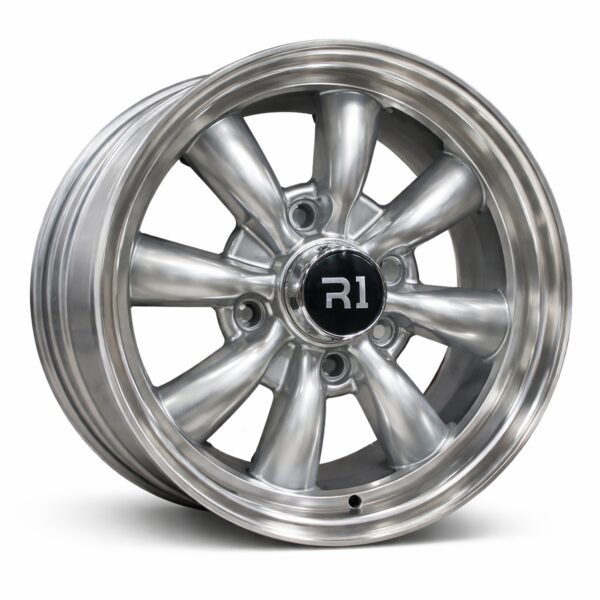 RIN 15X5.5 4-130  R1 SPORT  SPYDER PLATA MAQUINADO CB78.6 ET+40