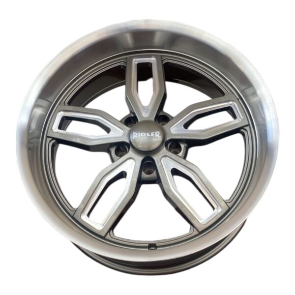 RIN 22X9/10.5 5-127  RIDLER  M608 GRIS OXFORD CAMA PULIDA CB83.82 ET-15