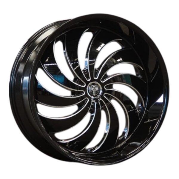 RIN 24X10 CIEGO  DUB  S242 NEGRO BRILLANTE LABIO GRIS CB72.7 ET+5
